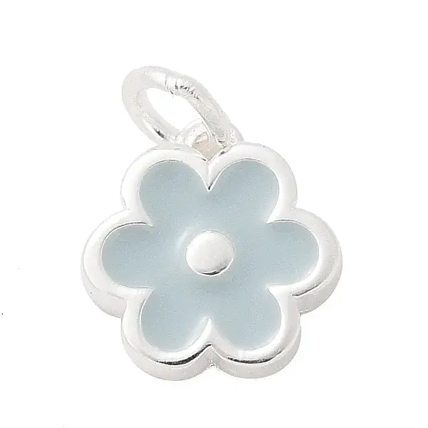 925 Sterling Silver Enamel Flower Charms