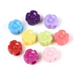 Plastic 4 Petal Flower European Beads