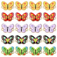 50Pcs 5 Colors Printed Alloy Connector Charms