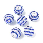 Striped Resin Rhinestone Beads