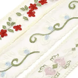 Polyester Flower Embroidery Lace Ribbon