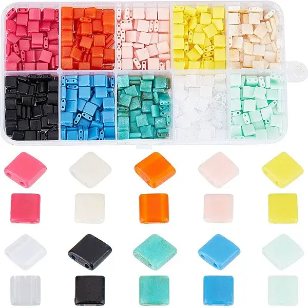 800Pcs 10 Colors Opaque Acrylic Slide Charms