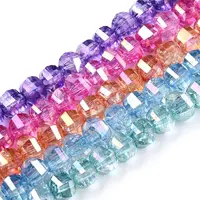 Transparent Electroplate Glass Beads Strands