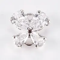 Brass Micro Pave Cubic Zirconia Links