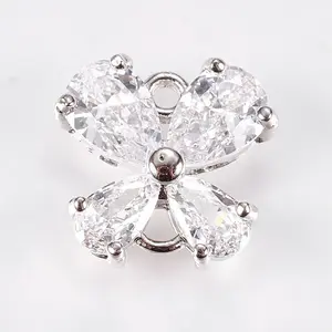 Brass Micro Pave Cubic Zirconia Links