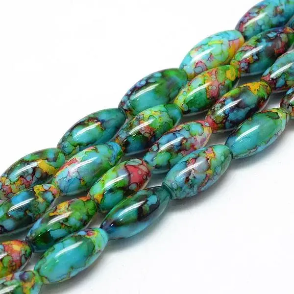 Baking Paint Glass Beads Strands
