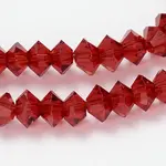 Faceted Bicone Transparent Glass Bead Strands