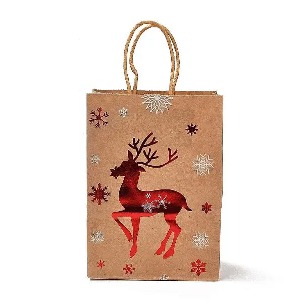 Christmas Theme Hot Stamping Rectangle Paper Bags