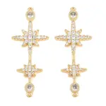 Brass Micro Pave Clear Cubic Zirconia Connector Charms