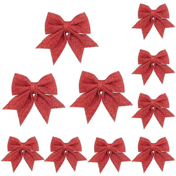 10Pcs Glitter Foam Bowknot Ornament Accessories