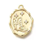 Brass Micro Pave Cubic Zirconia Pendants
