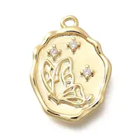 Brass Micro Pave Cubic Zirconia Pendants