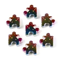 UV Plating Opaque Printed Acrylic European Beads