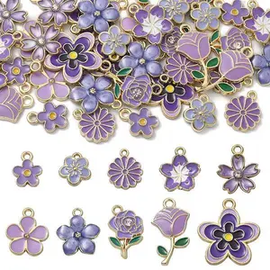 40Pcs 10 Style Alloy Enamel Pendants