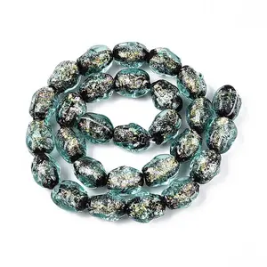 Handmade Foil Lampwork Beads Strands
