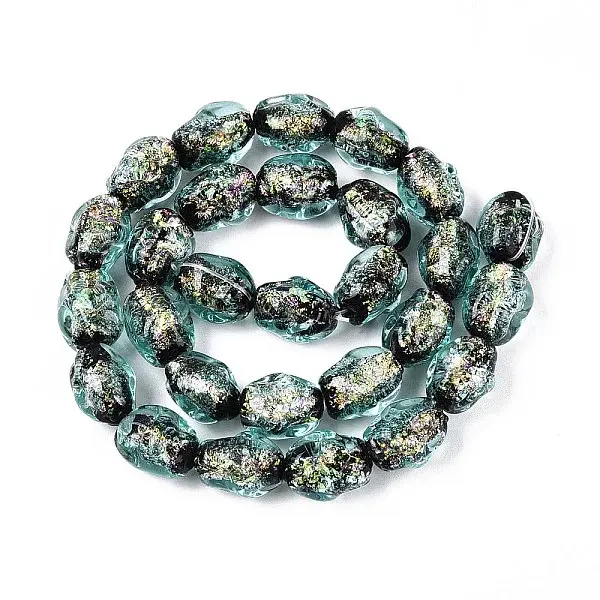 Handmade Foil Lampwork Beads Strands
