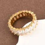 304 Stainless Steel Micro Pave Cubic Zirconia Finger Rings