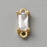Light Gold Plated Brass Pave Glass Connector Charms