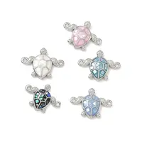 Brass Enamel Turtle Connector Charms