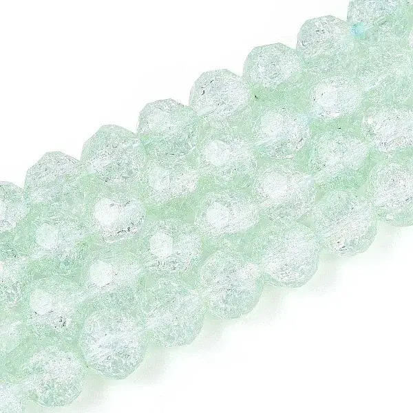 Transparent Crackle Glass Beads Strands
