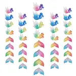 48Pcs 2 Style Transparent UV Printed Acrylic Pendants