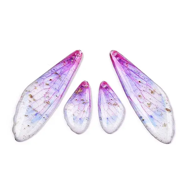 Transparent Resin Wing Earrings Pendants