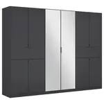Rauch Möbel ŠATNÍ SKŘÍŇ S OTOČNÝMI DVEŘMI, šedá, barvy stříbra, 271/210/54 cm