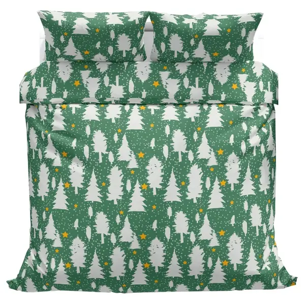 Povlečeme vše Bavlněné povlečení Stromky zelené 140x200, 70x90 cm