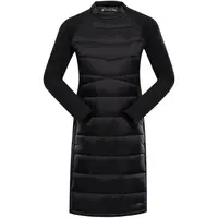 ALPINE PRO OMERA Dámske zateplené šaty, čierna, veľkosť