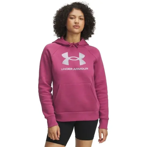 Under Armour RIVAL FLEECE SHIMMER Dámská mikina, červená, velikost M