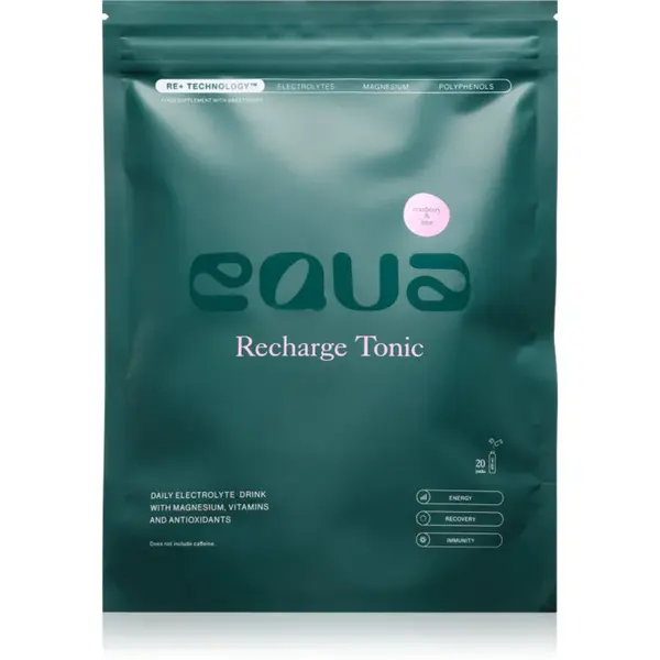 Equa Recharge Tonic rehydratační iontový nápoj k zajištění elektrolytické rovnováhy příchuť Cranberry & Lime 20x4.5 g