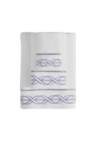 Malý ručník VITA 30 x 50 cm Bílá / lila výšivka