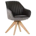 home24 ŽIDLE S PODRUČKAMI, žinylka, vzhled kůže, barvy dubu, tmavě hnědá