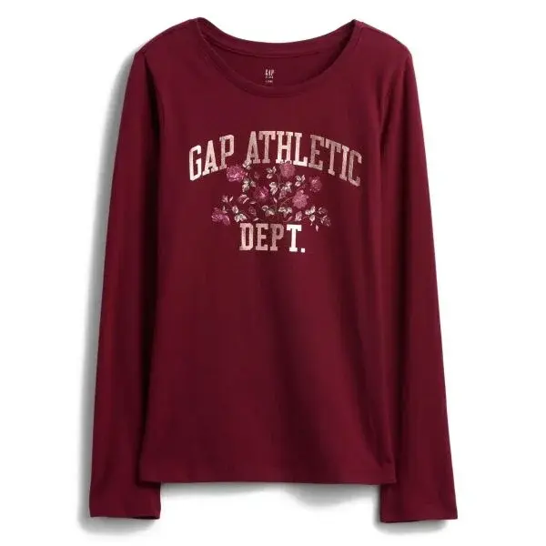 GAP V-OCT LS VAL GR Dievčenské tričko, červená, veľkosť