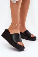 Boto Dámske Sandále Na Klíne Eko Koža Čierne Obenae