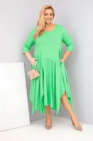 Dámske plus size šaty s asymetrickým lemom