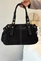 Kožená semišová kabelka Ovelia černá