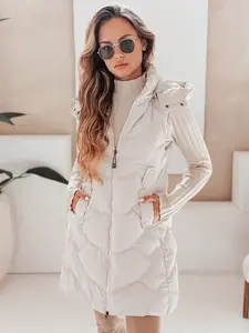 Dámska prešívaná vesta s kapucňou