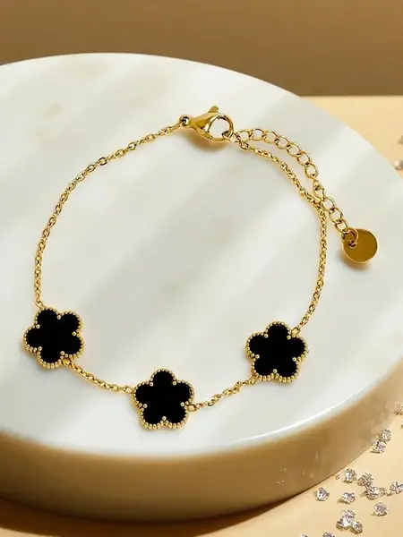 Náramok Resti Callisto Nero s kvetinovým motívom