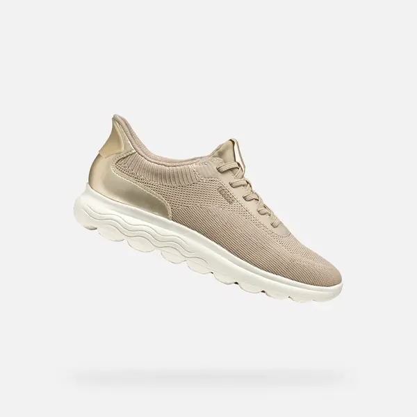 Beige women's sneakers Geox Spherica Plus - Women's