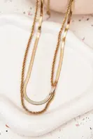 Zlatý dvojitý náhrdelník z chirurgické oceli