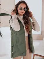 Dámská zelená vesta s kapucí