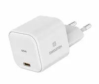 SWISSTEN SÍŤOVÝ ADAPTÉR GaN 1x USB-C 65W POWER DELIVERY BÍLÝ