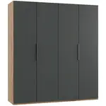 MID.YOU ŠATNÍ SKŘÍŇ S OTOČNÝMI DVEŘMI, barvy grafitu, barvy dubu, 200/216/58 cm