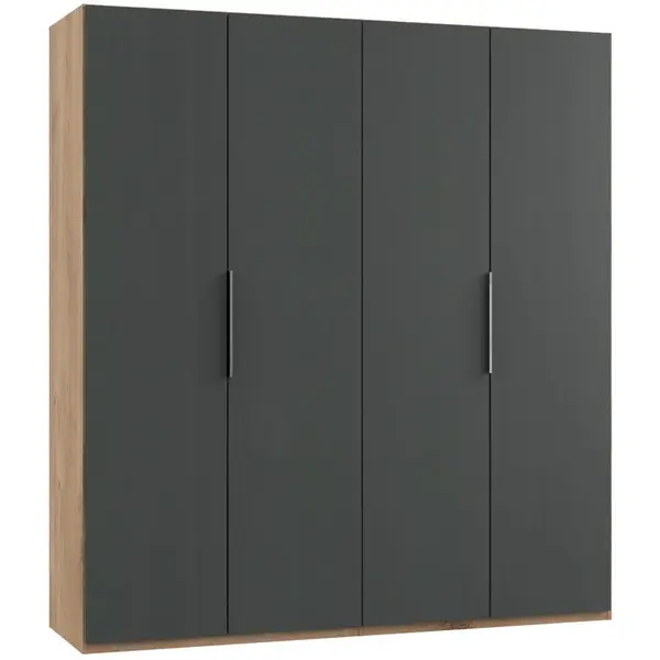 MID.YOU ŠATNÍ SKŘÍŇ S OTOČNÝMI DVEŘMI, barvy grafitu, barvy dubu, 200/216/58 cm