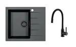 Alveus - Set dřezu Cadit 10 a baterie Mintas, deep black SETA25620