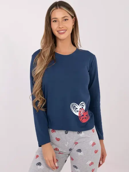 Dámské pyžamo s potiskem srdíček