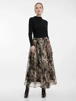 Hnědá vzorovaná midi sukně ORSAY