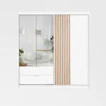 Šatní skříň Majorka Barva korpusu: Bílá, Rozměry: 203 cm, Dveře: Bílá + zrcadlo