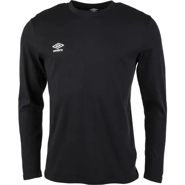 Umbro FW SMALL LOGO LS TEE Pánske tričko, čierna, veľkosť